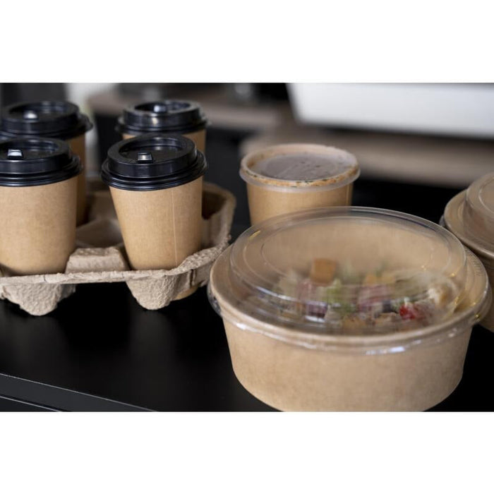 45pcs - Saladier rond "Buckaty" en carton kraft - 480 ml - Ø 15 cm - H 4,5 cm