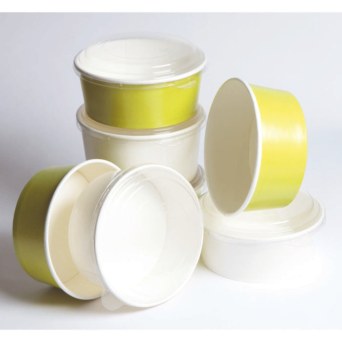 45pcs - Saladier rond "Buckaty" en carton blanc - 580 ml - Ø 15 cm - H 5 cm