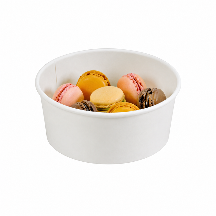 45pcs - Saladier rond "Buckaty" en carton blanc - 700 ml - Ø 15 cm - H 6 cm