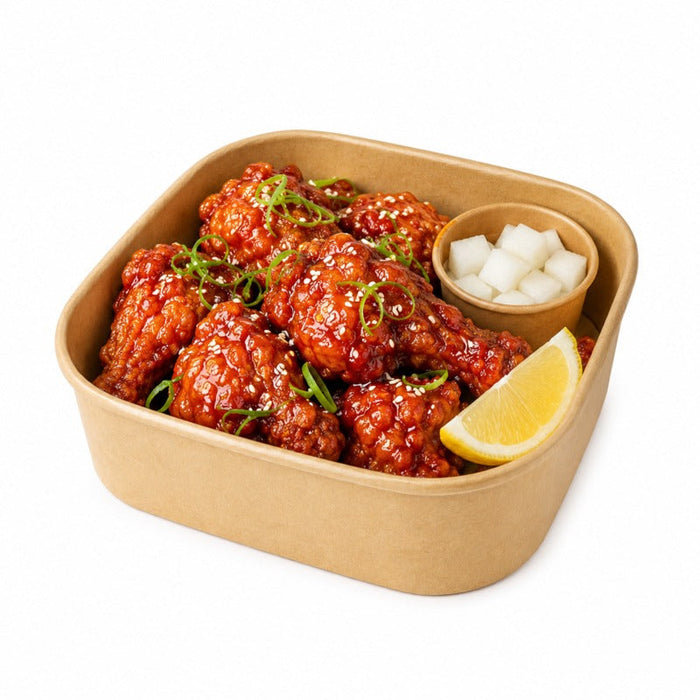 50pcs - 1200ml 17x17x6,6cm - Saladier carré multi-usage en carton kraft recyclé sans couvercle