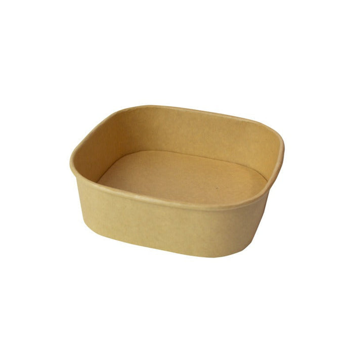 50pcs - 750ml 17x17x4,4cm - Saladier carré multi-usage en carton kraft recyclé sans couvercle