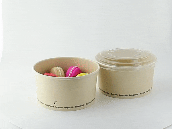 45pcs - Saladier rond "Buckaty" en carton fibre de bambou PLA - 1000 ml - Ø 15 cm - H 7,8 cm
