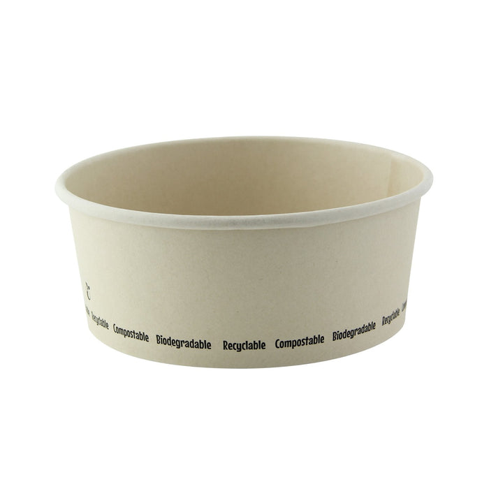 45pcs - Saladier rond "Buckaty" en carton fibre de bambou PLA - 850 ml - Ø 18,4 cm - H 4,9 cm