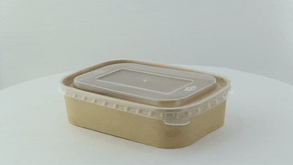 25pcs - Couvercle PP transparent rectangulaire - 17,2 cm x 12,2 cm x 0,9 cm - Compatible avec 210PCREC1000, 210PCREC500, 210PCREC750