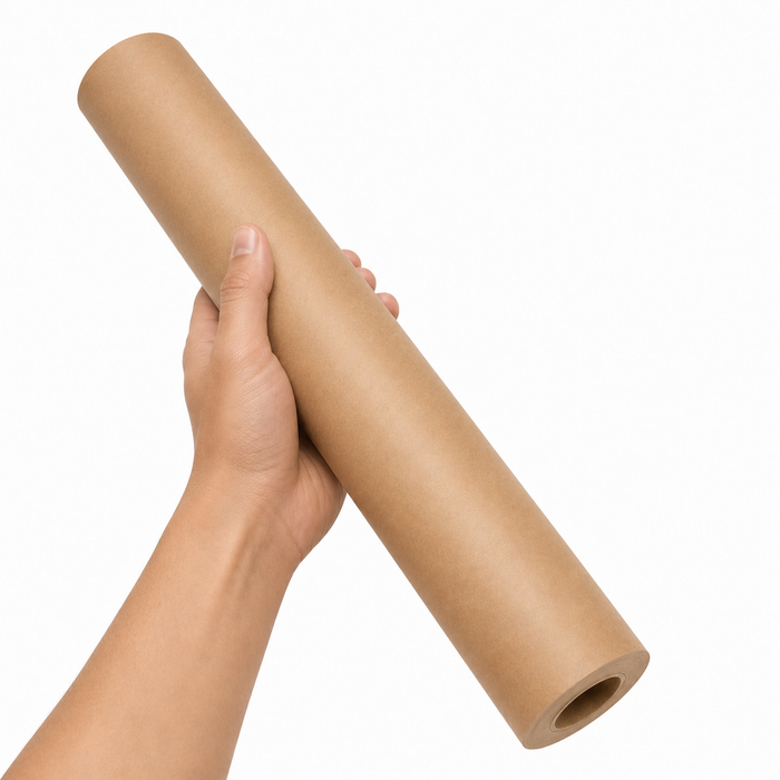 1pc - Rouleau de papier cuisson kraft brun siliconé double face - 45 cm x 50 m