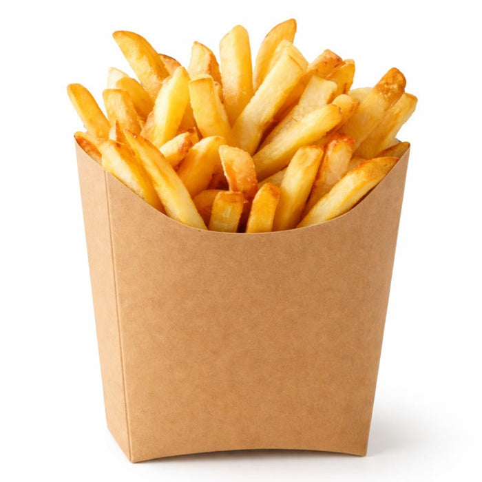 50pcs - Pochette kraft brun pour frites - 11,5 cm x 9 cm x 11 cm