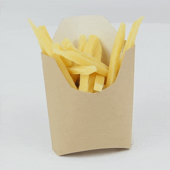 50pcs - Pochette kraft brun pour frites - 11,5 cm x 9 cm x 11 cm