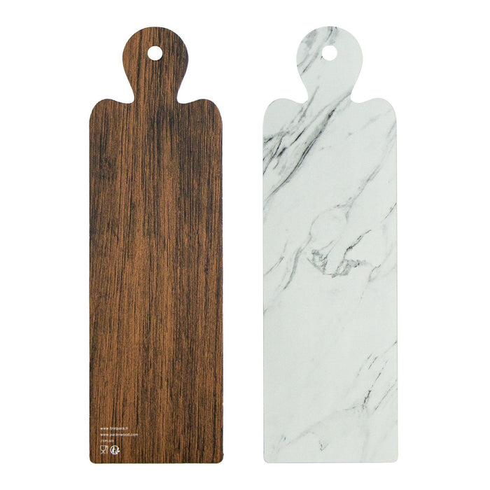 50pcs - 9x29,5cm - Planche apéro carton double face imitation marbre et bois