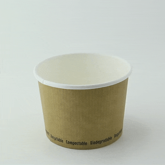 25pcs - Pot carton blanc chaud et froid avec revêtement PLA - 450 ml - Ø 11,4 cm - H 8 cm
