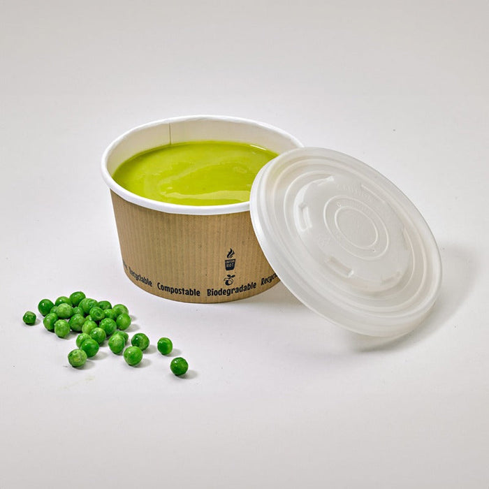 25pcs - Pot carton blanc chaud et froid avec revêtement PLA - 940 ml - Ø 11,4 cm - H 14,9 cm