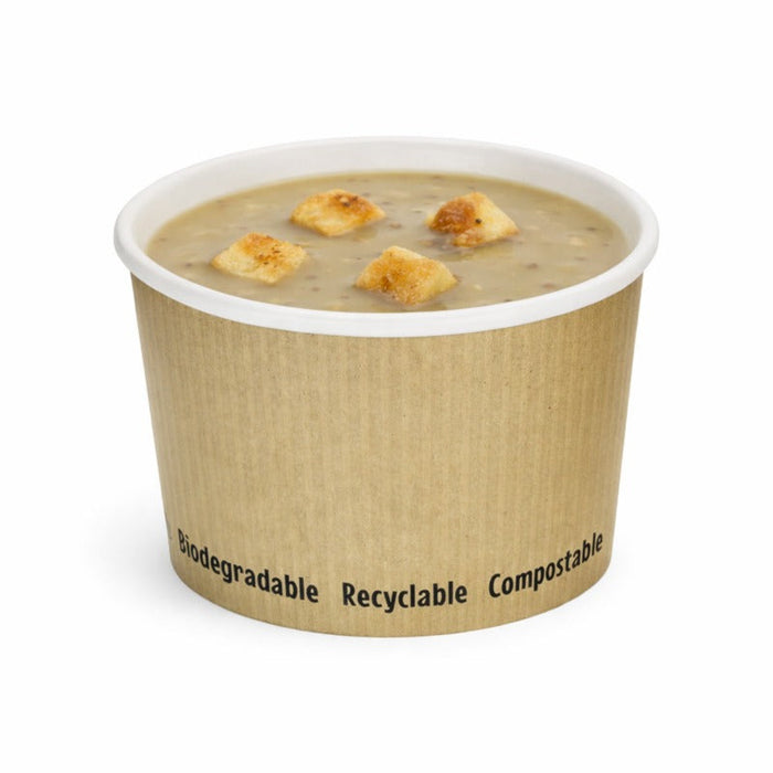 25pcs - Pot carton blanc chaud et froid avec revêtement PLA - 230 ml - Ø 9 cm - H 6,2 cm