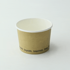 25pcs - Pot carton blanc chaud et froid avec revêtement PLA - 230 ml - Ø 9 cm - H 6,2 cm