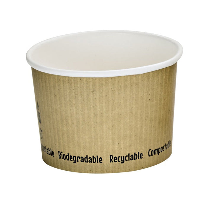 25pcs - Pot carton blanc chaud et froid avec revêtement PLA - 230 ml - Ø 9 cm - H 6,2 cm