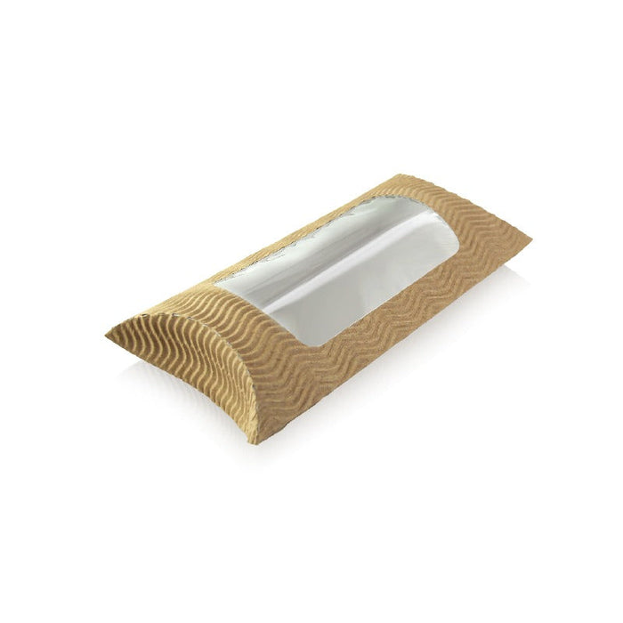 25pcs - 18,3x11,4x4,4cm - Etui carton ondulé à fenêtre rectangulaire pour sandwich chaud