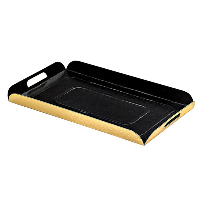 25pcs - Plateau bord plié carton recto noir verso or - 19 cm x 28 cm