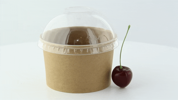 50pcs - Pot carton kraft brun chaud et froid - 200 ml - Ø 9 cm - H 4,8 cm