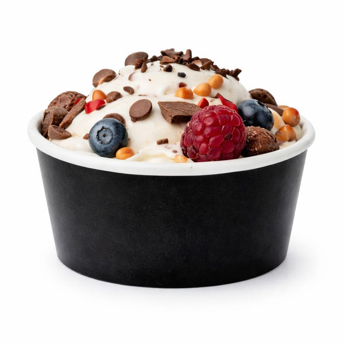 50pcs - Pot carton noir chaud et froid - 200 ml - Ø 9 cm - H 4,8 cm