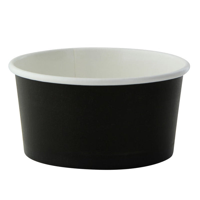 50pcs - Pot carton noir chaud et froid - 200 ml - Ø 9 cm - H 4,8 cm