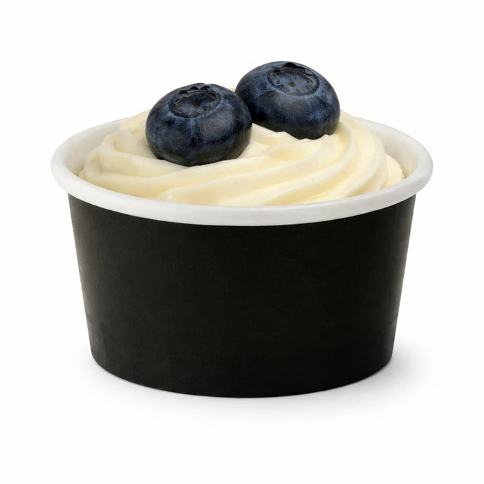 50pcs - Pot carton noir chaud et froid - 86 ml - Ø 7,4 cm - H 3,8 cm