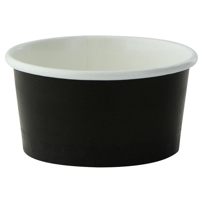 50pcs - Pot carton noir chaud et froid - 86 ml - Ø 7,4 cm - H 3,8 cm