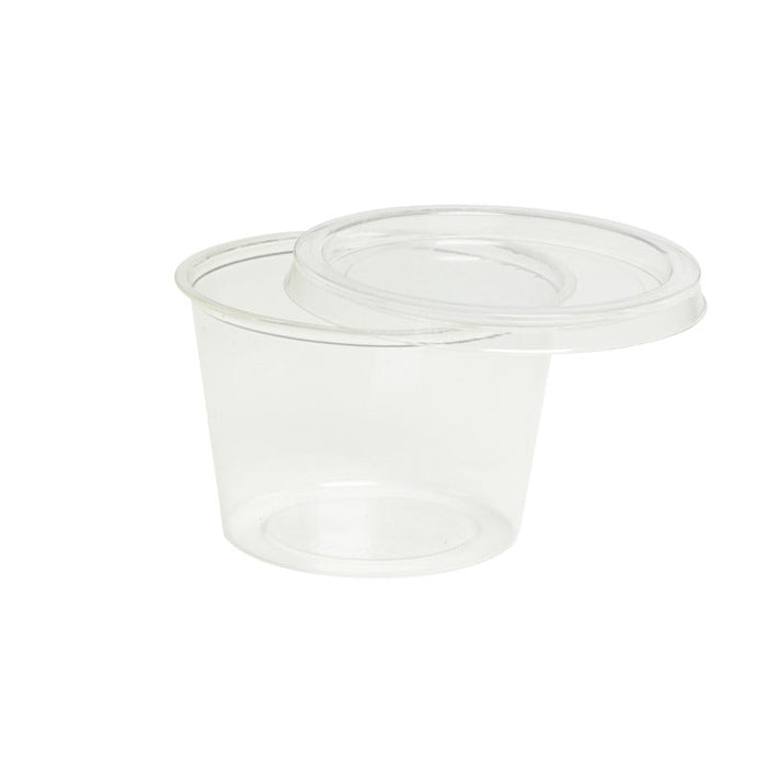 2000pcs - Pot à sauce rond en plastique PLA transparent - 120 ml - Ø 7 cm - H 5 cm