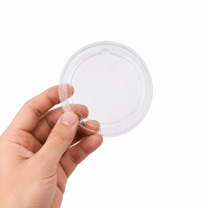 100pcs - Couvercle PET transparent - Ø 6,5 cm - Compatible avec 210POPT1, 210POPT2