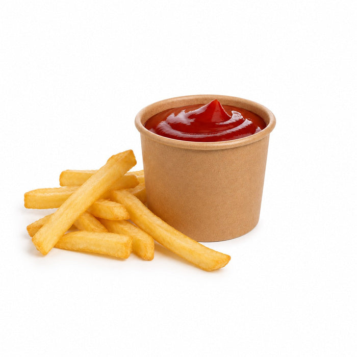 50pcs - Pot carton kraft brun chaud et froid sans plastique - 75 ml - Ø 6,1 cm - H 4 cm