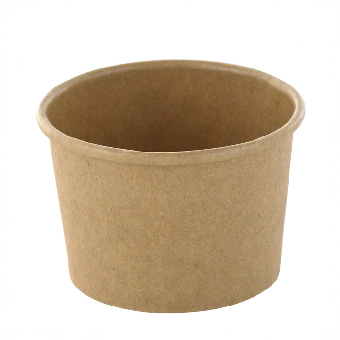 50pcs - Pot carton kraft brun chaud et froid sans plastique - 75 ml - Ø 6,1 cm - H 4 cm