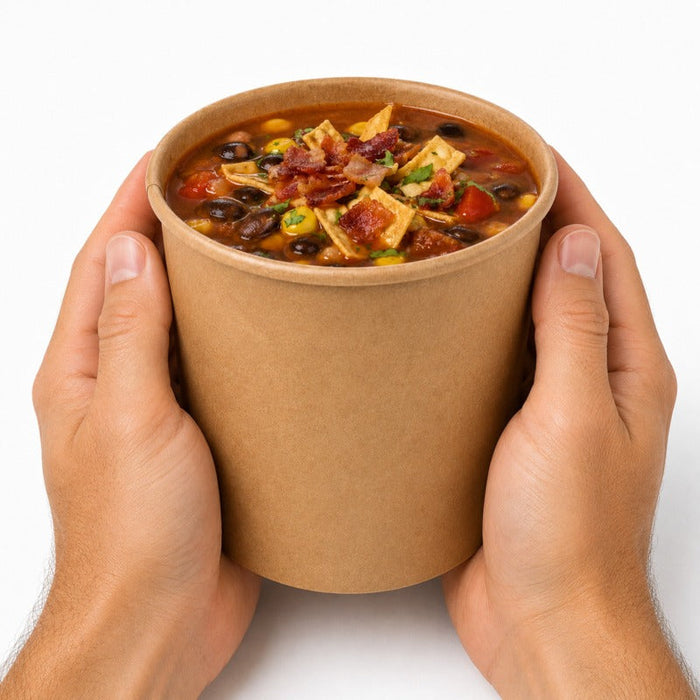 50pcs - Pot carton kraft brun chaud et froid sans plastique - 100 ml - Ø 6,1 cm - H 5,8 cm