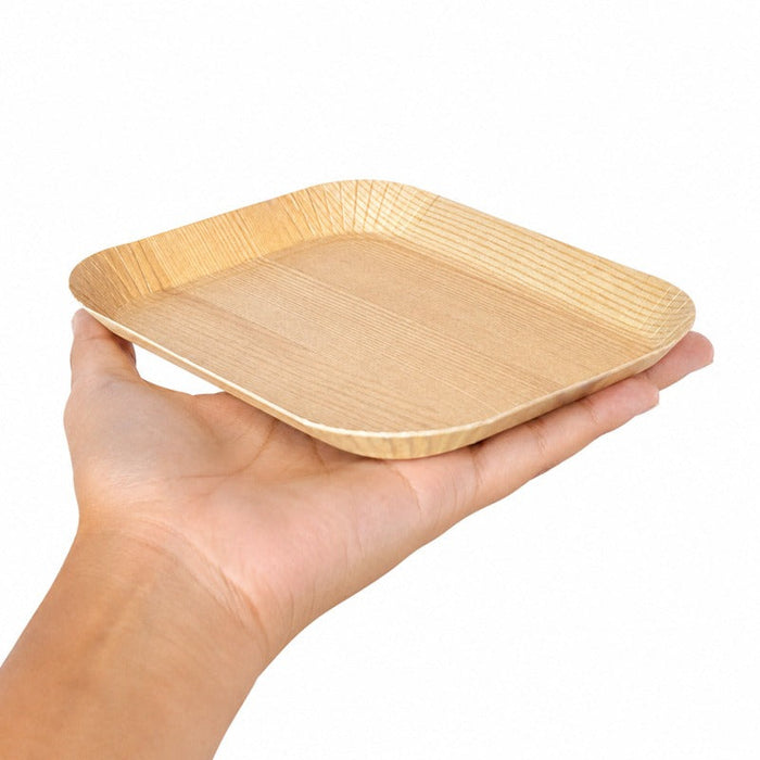 50pcs - Plateau carton décor bois clair laminé - 15,5 cm x 10,5 cm x 1,2 cm