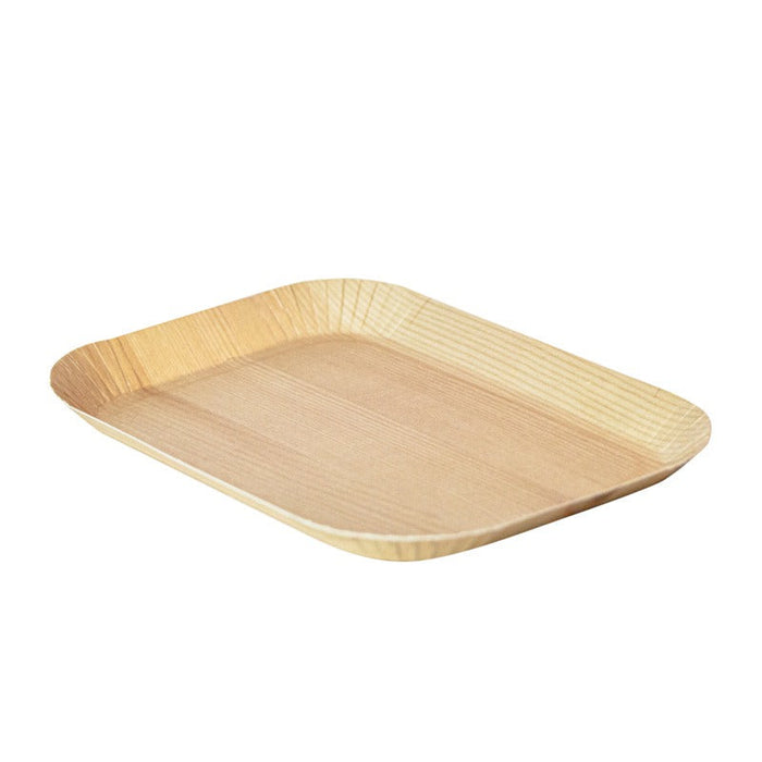 50pcs - Plateau carton décor bois clair laminé - 15,5 cm x 10,5 cm x 1,2 cm