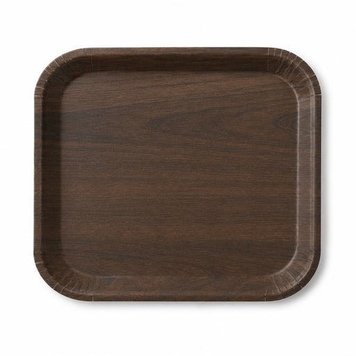 Plateau carton décor bois foncé laminé - 18,5 cm x 13,5 cm x 1,9 cm
