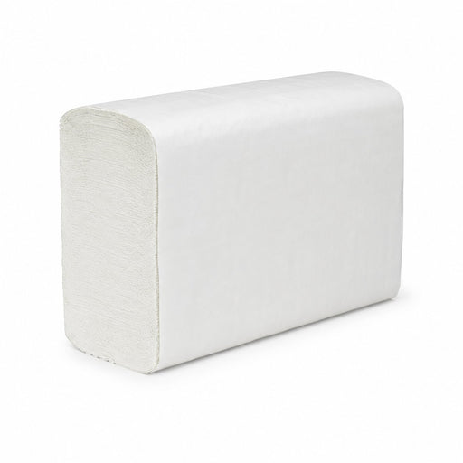 Serviette essuie-main blanche 2 plis pliage en W - 16,3 cm x 21,5 cm