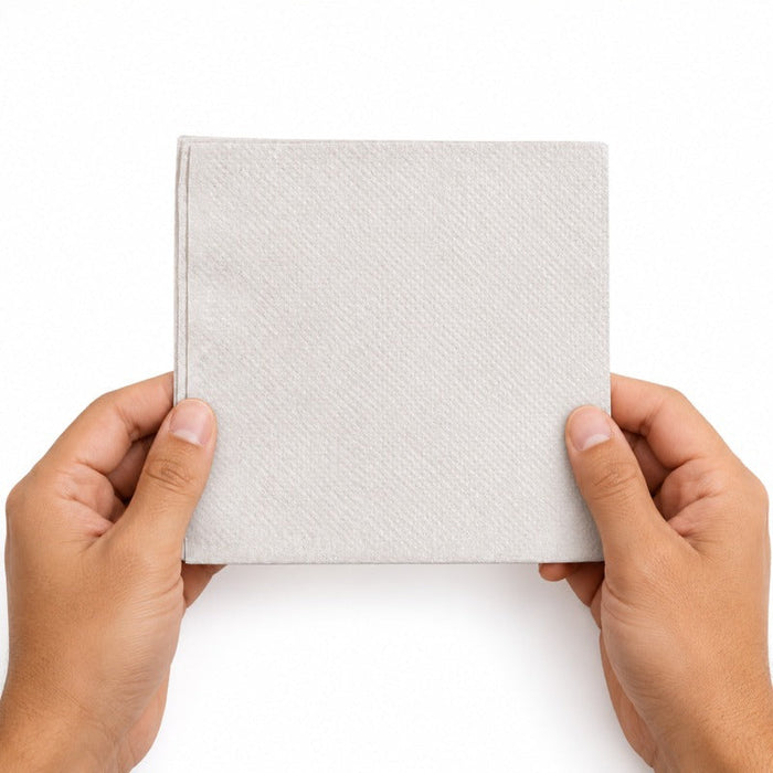 100pcs - Serviette ouate blanche 2 plis - 30 cm x 30 cm