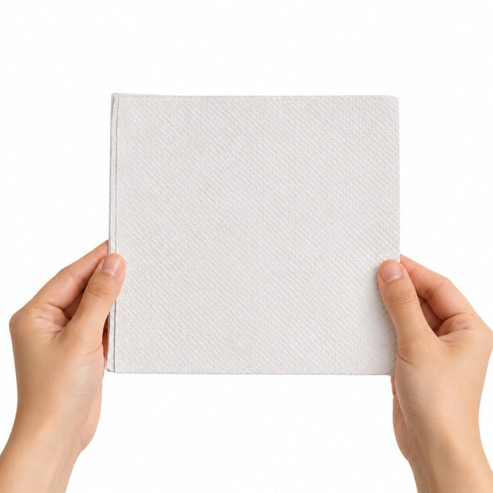 100pcs - Serviette ouate blanche 2 plis - 30 cm x 30 cm