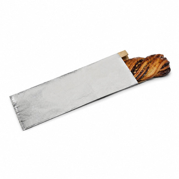 250pcs - Sac aluminium avec intérieur kraft brun - 9 cm x 22 cm x 4 cm