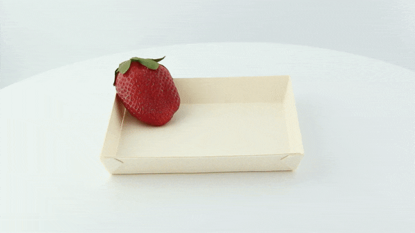 100pcs - Barquette carrée en bois "Samouraï" - 13,2 cm x 13,1 cm x 1,9 cm
