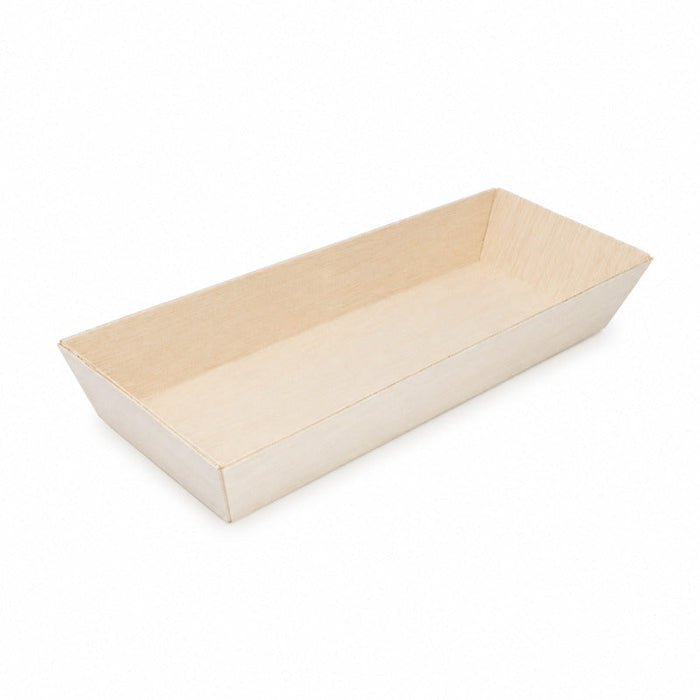 100pcs - Barquette rectangulaire en bois "Samouraï" - 21,5 cm x 9 cm x 2,8 cm