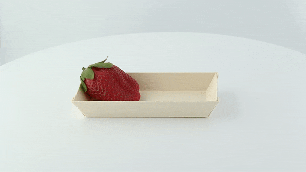 100pcs - Barquette rectangulaire en bois "Samouraï" - 13,1 cm x 6,5 cm x 1,9 cm