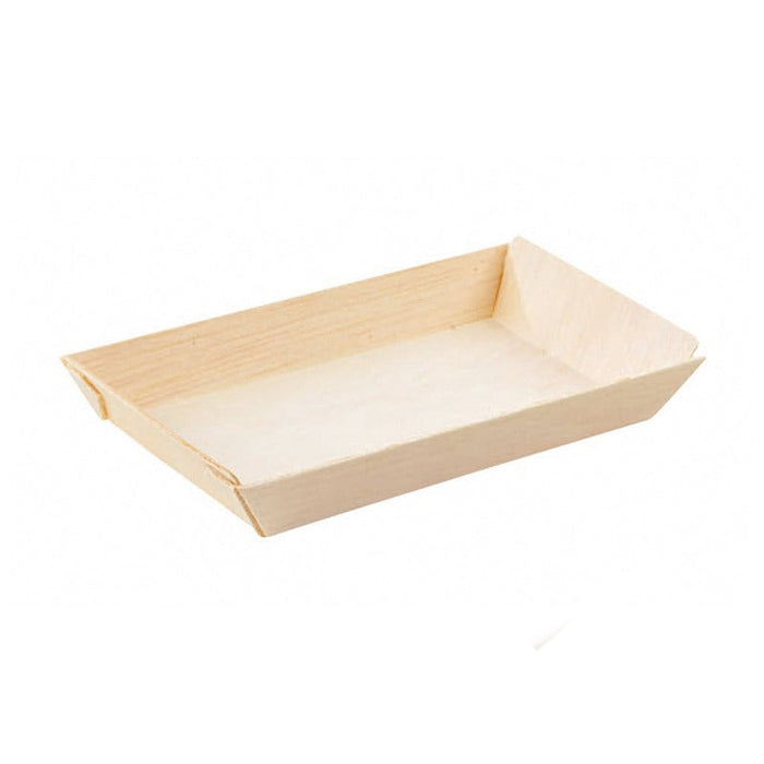 100pcs - Barquette rectangulaire en bois "Samouraï" - 13,1 cm x 6,5 cm x 1,9 cm