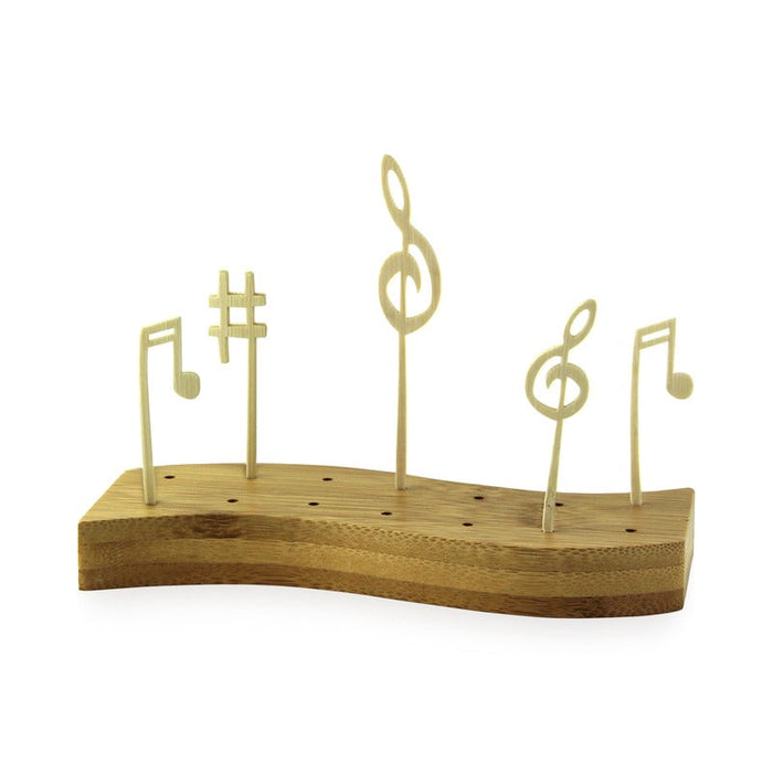 10pcs - Support bambou pour 14 piques "Vague" - 16 cm x 6,5 cm x 2 cm