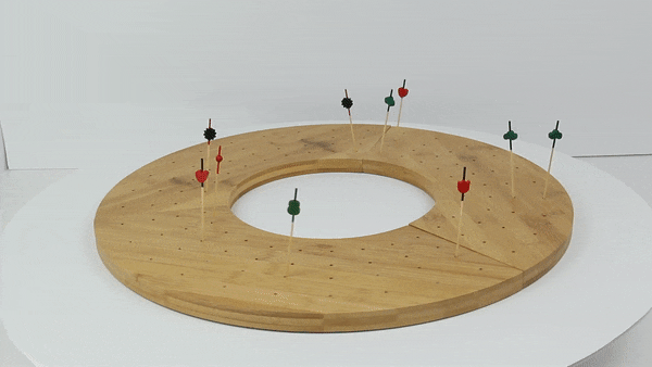 3pcs - Support bambou rond pour 40 piques "Donut" - Ø 40,6 cm - H 1,6 cm