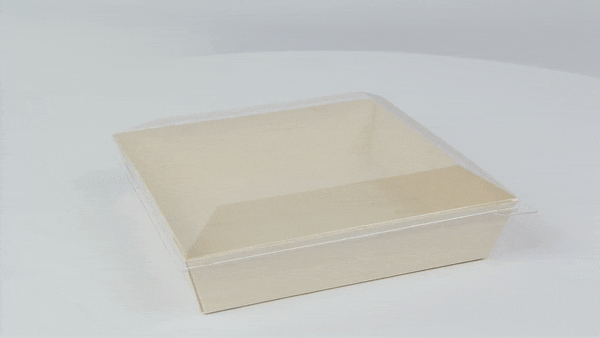 100pcs - 18x18x1,9cm - Couvercle PET transparent "Samourai" - Compatible avec 210SAMBQ170