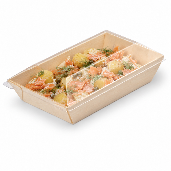 100pcs - 16,2x9x2,3cm - Couvercle PET transparent "Samourai" - Compatible avec 210SAMBQ85