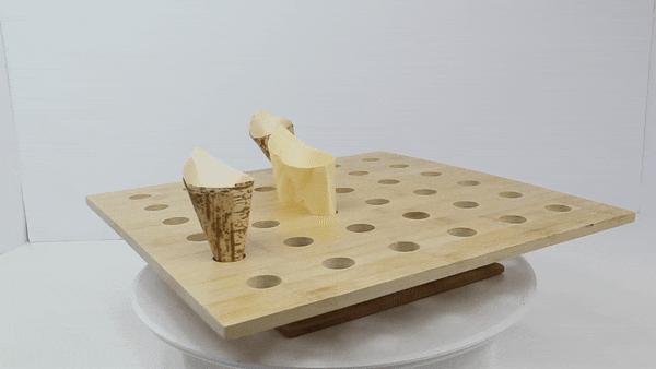 1pc - Support bambou pour cônes 36 trous - 40 cm x 40 cm x 8,5 cm
