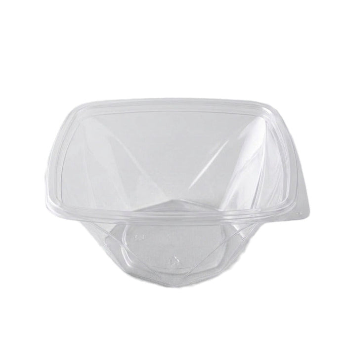 100pcs - Saladier carré vrillé "Twirl" en PET transparent sans couvercle - 1000 ml - 20 cm x 20 cm x 8 cm