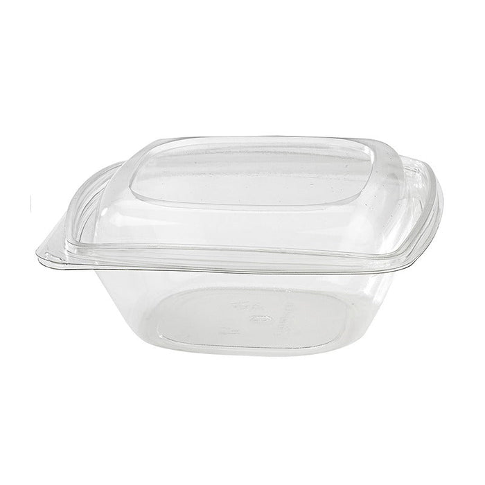 25pcs - Saladier carré en PET transparent avec couvercle dôme - 1000 ml - 19 cm x 19 cm x 6,5 cm