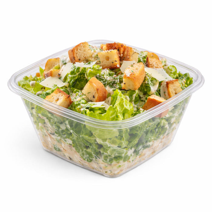 300pcs - Saladier carré plat en PET transparent sans couvercle - 750 ml - 19 cm x 19 cm x 4,5 cm