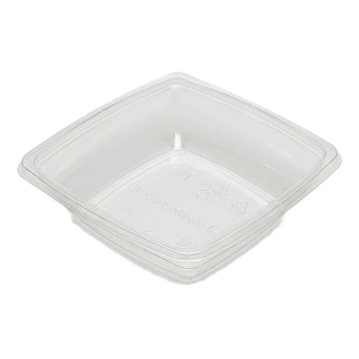 300pcs - Saladier carré plat en PET transparent sans couvercle - 750 ml - 19,5 cm x 19,5 cm x 4,6 cm