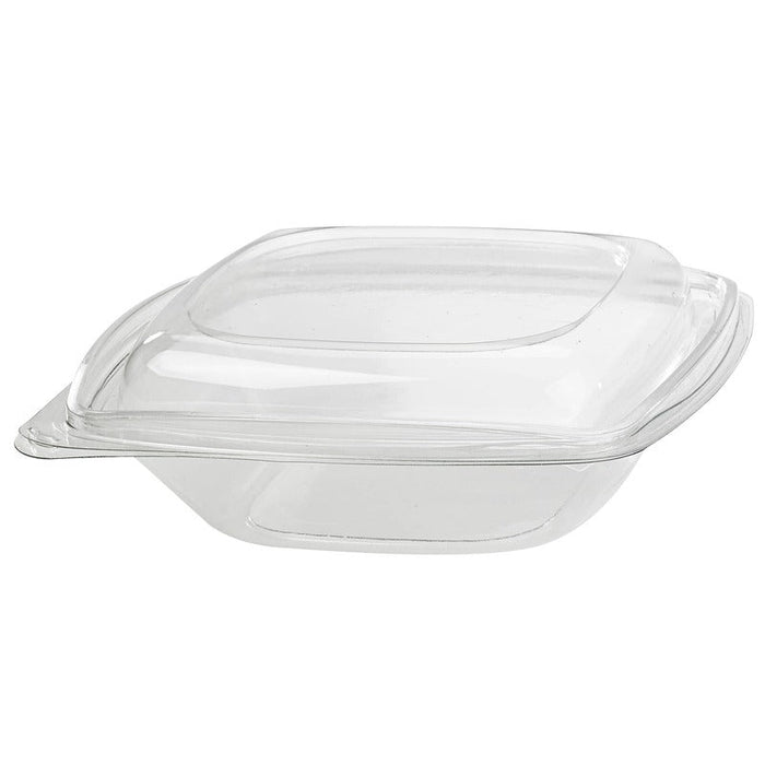 25pcs - Saladier carré en PET transparent avec couvercle dôme - 750 ml - 19 cm x 19 cm x 5 cm